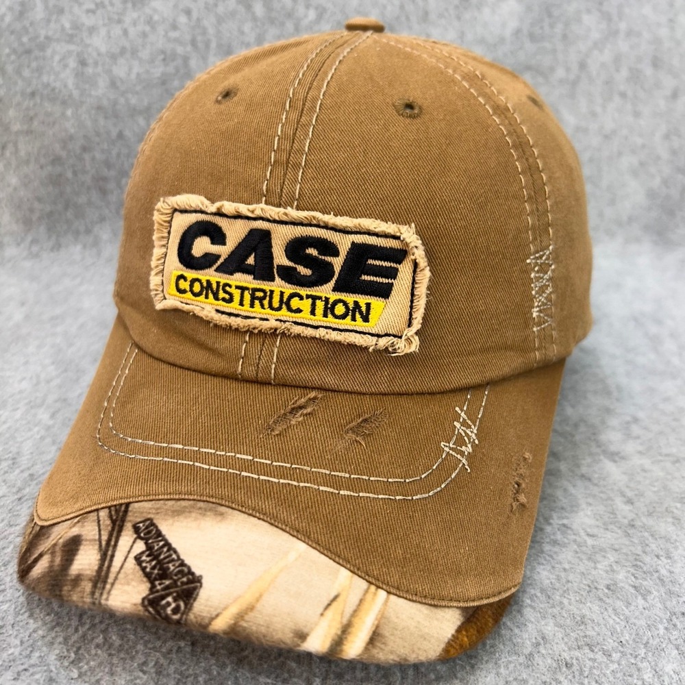 Case Construction Mens Brown Case Hat Distressed Camo Accent Wichita KS OSFM